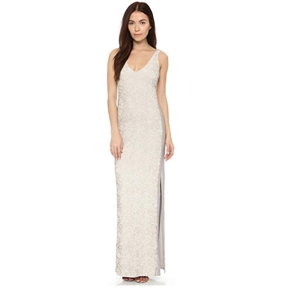 Halston Heritage Sequin and Satin Gown